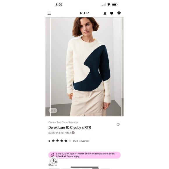 Derek Lam Color Block Knit Sweater Size Medium - Picture 8 of 9